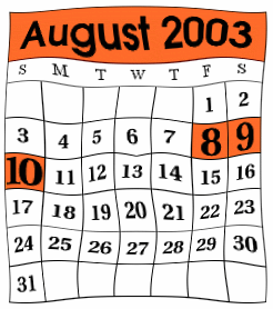 August 2003 Calendar