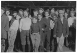 Lewis Hine child labor: Name: A few of the workers on night shift, Cumberland Glass [Works], Bridgeton, N.J. One boy is 13 years old. Nov. 15, 1909. Location: Bridgeton, New Jersey.