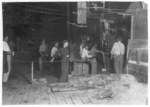 Lewis Hine child labor: Night scene. Cumberland Glass Works, Bridgeton, N.J. Location: Bridgeton, New Jersey.