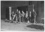 Lewis Hine child labor: Woodbury Bottle Works. Noon hour. Woodbury, N.J. All are workers. Location: Woodbury, New Jersey.