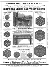 Brown Brothers Sidewalk & Vault Lights Broadsheet &middot; 1880