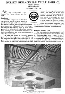 Mullen Replaceable Vault Light Company in 1915 Sweet's Catalogue of Building Construction