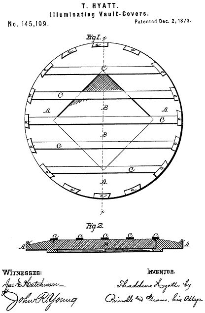 145,199 &middot; Hyatt &middot; Improvement in Illuminating Vault-Covers