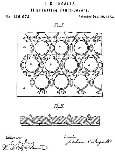 146,074 &middot; Ingalls &middot; Improvement in Illuminating Vault-Covers