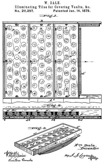 211,297 &middot; Dale &middot; Improvement in Illuminating Tiles for Covering Vaults, &c.
