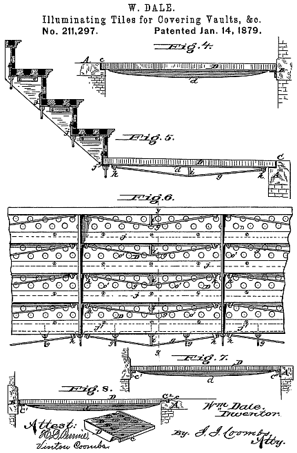 211,297 &middot; Dale &middot; Improvement in Illuminating Tiles for Covering Vaults, &c.