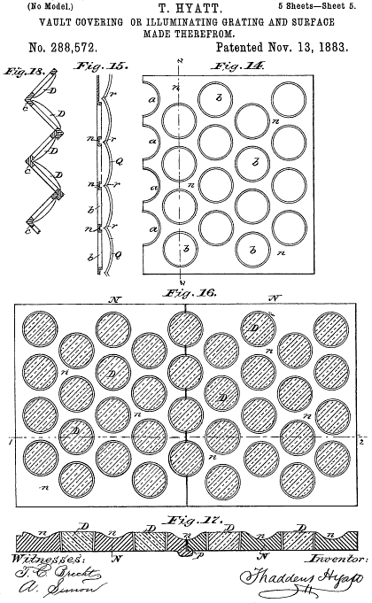 288,572 &middot; Hyatt &middot; Vault-Cover or Illuminating Grating-Tile and Surface Made Thereof
