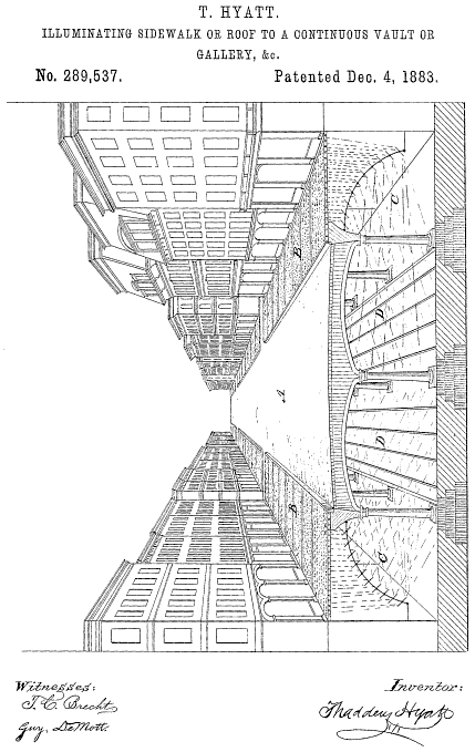 289,537 &middot; Hyatt &middot; "Illuminating Sidewalk or Roof to a Continuous Vault or Gallery, &c.