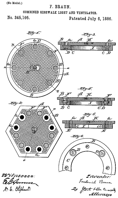 345,105 &middot; Braun &middot; Combined Sidewalk Light and Ventilator