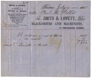 Smith & Lovett 1855 bill