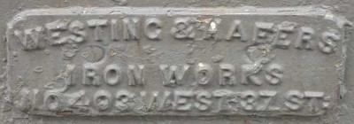 WESTING & HAFERS nameplate, 330 Pearl Street &middot; Forgotten New York